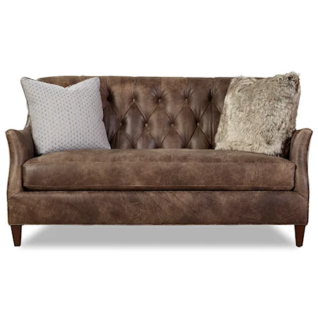 Transitional Settee with Tufted Back